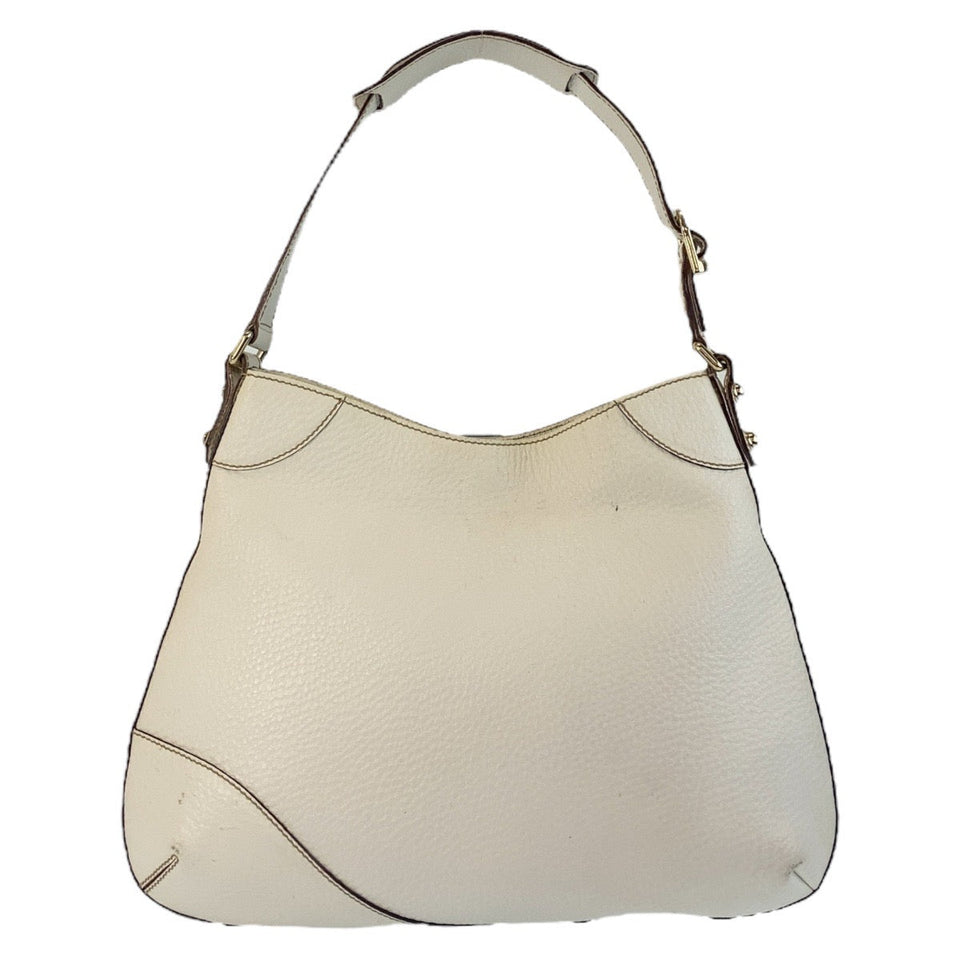Gucci Shoulder Bag 137388 leather White GoldMetal Horsebit Women