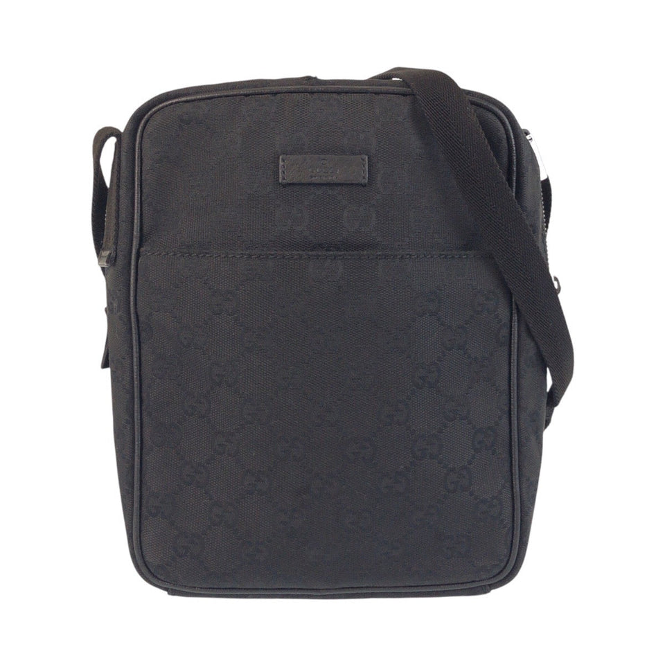 Gucci Shoulder Bag 122759 GG canvas Black black Shoulder Bag Pochette Women(Unisex)
