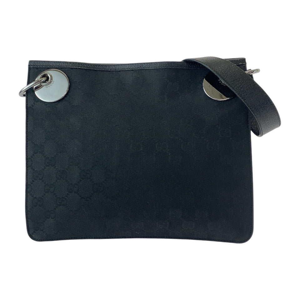 Gucci Shoulder Bag 120841 GG canvas, leather Black SilverMetal Shoulder Bag Messenger bag Women