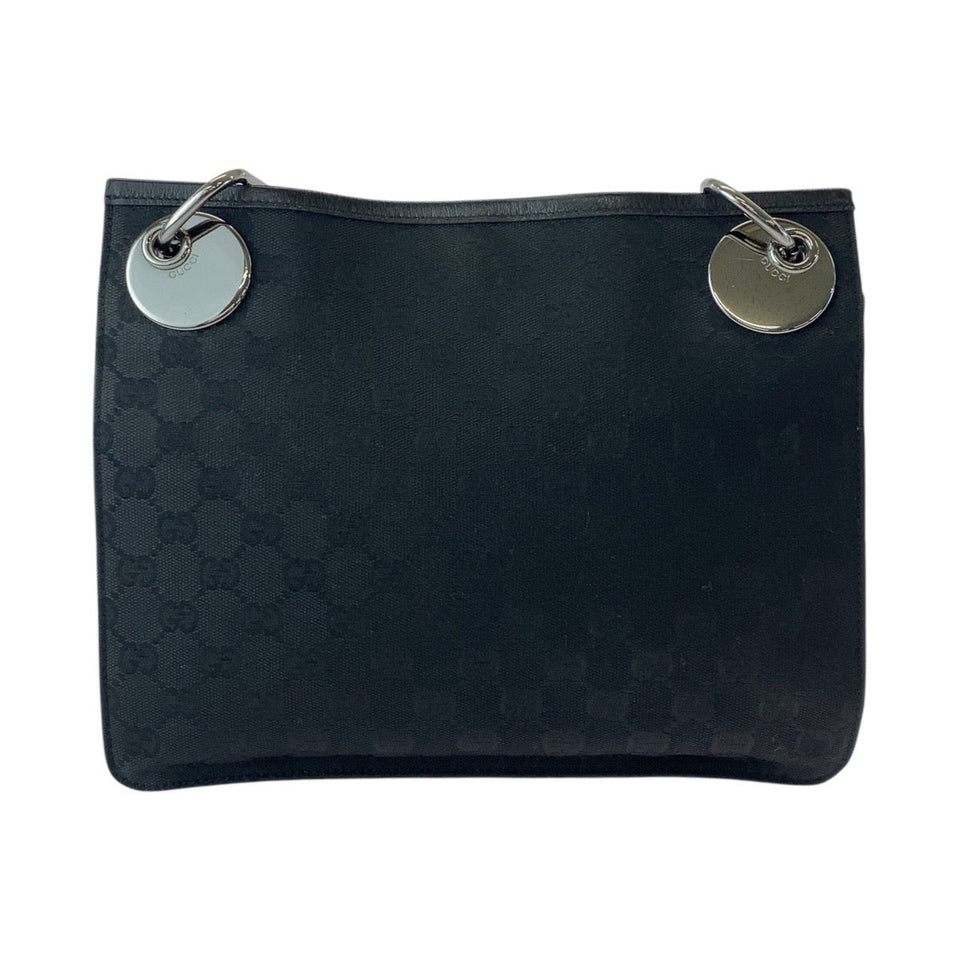 Gucci Shoulder Bag 120841 GG canvas, leather Black SilverMetal Shoulder Bag Messenger bag Women