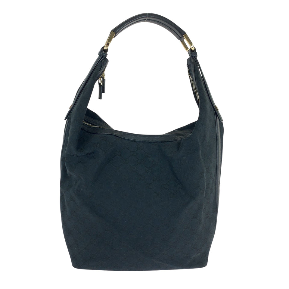 Gucci Shoulder Bag 001 42870 GG canvas Black GoldMetal Hobo Shoulder Bag Women