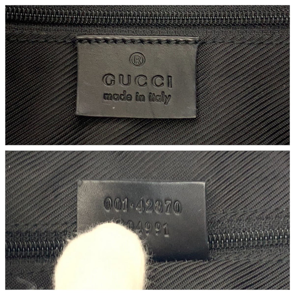 Gucci Shoulder Bag 001 42870 GG canvas Black GoldMetal Hobo Shoulder Bag Women