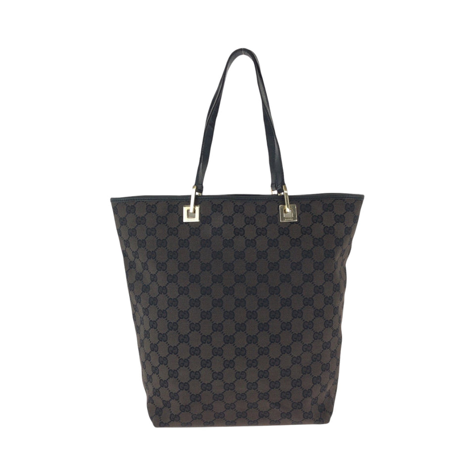 Gucci Tote Bag 002 1098 GG canvas Brown Black Gold Metal Tote Bag Shoulder Bag Women
