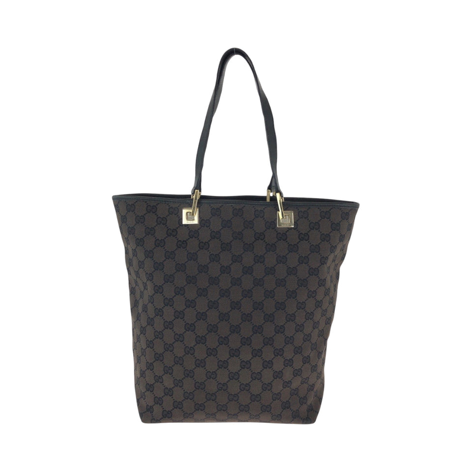 Gucci Tote Bag 002 1098 GG canvas Brown Black Gold Metal Tote Bag Shoulder Bag Women