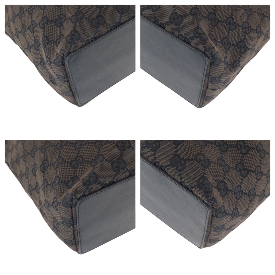Gucci Tote Bag 002 1098 GG canvas Brown Black Gold Metal Tote Bag Shoulder Bag Women