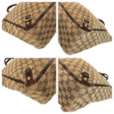Gucci Tote Bag 130733 GG canvas, leather Brown Gold Metal Tote Bag Shoulder Bag Abbey Women