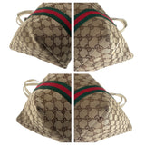 Gucci Tote Bag 139260 GG canvas, leather Brown White Gold Metal Tote Bag Shoulder Bag Sherry line Women