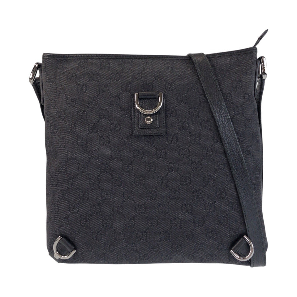Gucci Shoulder Bag 268642 GG canvas Black SilverMetal Abbey