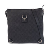Gucci Shoulder Bag 268642 GG canvas Black SilverMetal Abbey