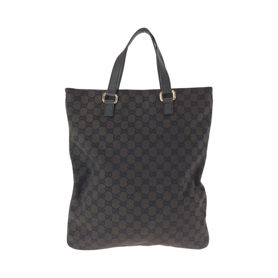 Gucci Tote Bag 272347 GG canvas Brown Gold Metal Tote Bag handbag mens