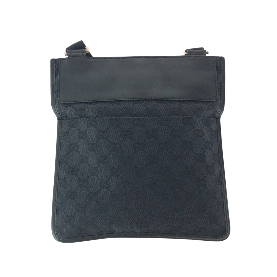 Gucci Shoulder Bag 27639 GG canvas Black SilverMetal