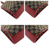 Gucci Handbag 002 1065 GG canvas Gray Red Gold Metal Jackie
