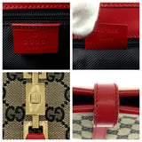 Gucci Handbag 002 1065 GG canvas Gray Red Gold Metal Jackie