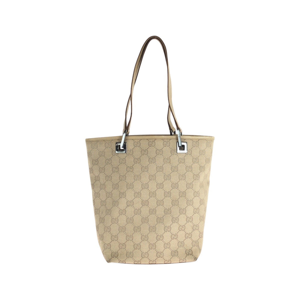 Gucci Tote Bag 31244 GG canvas, leather Beige Brown SilverMetal Tote Bag Shoulder Bag Women