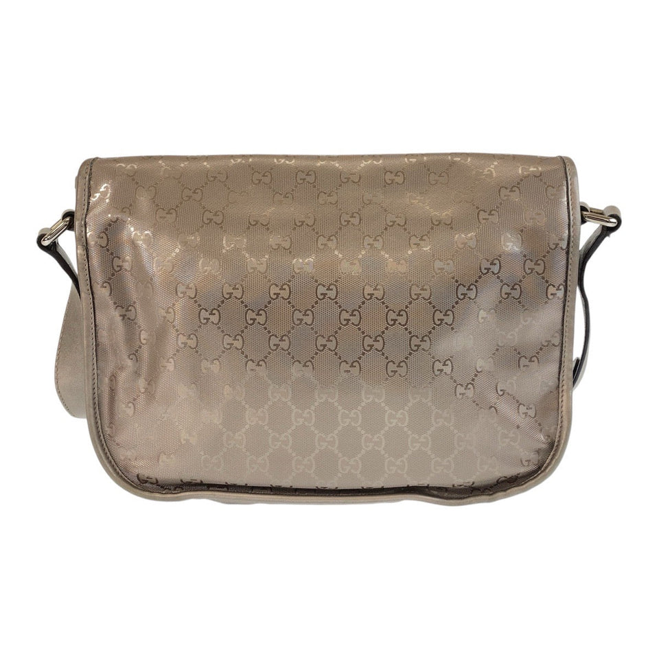 Gucci Shoulder Bag 201732 PVC Metallic Brown SilverMetal GG implementation