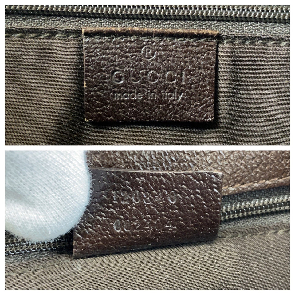 Gucci Tote Bag 120840 GG canvas Beige Brown SilverMetal