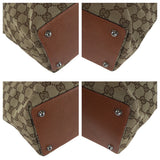 Gucci Tote Bag 120836 GG canvas Brown Silver Metal Tote Bag Shoulder Bag Women