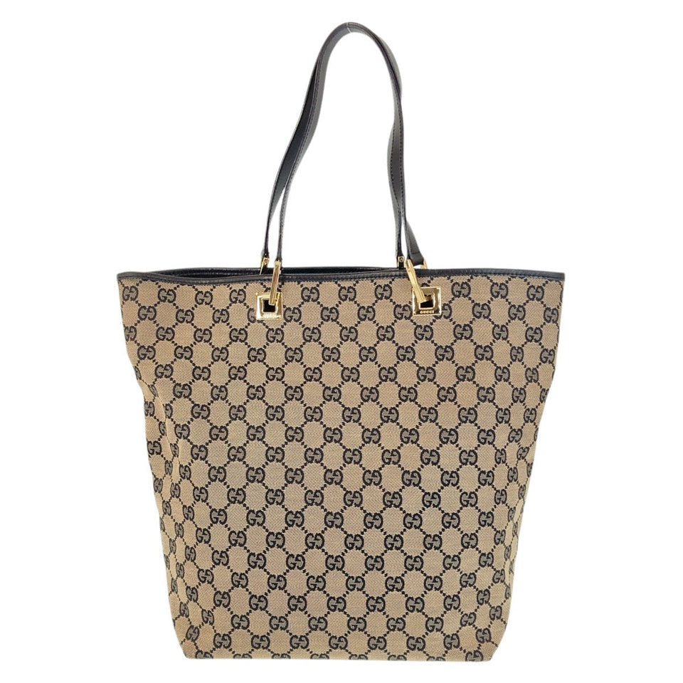 Gucci Tote Bag 002 1098 GG canvas, leather Black GoldMetal Tote Bag Shoulder Bag Women