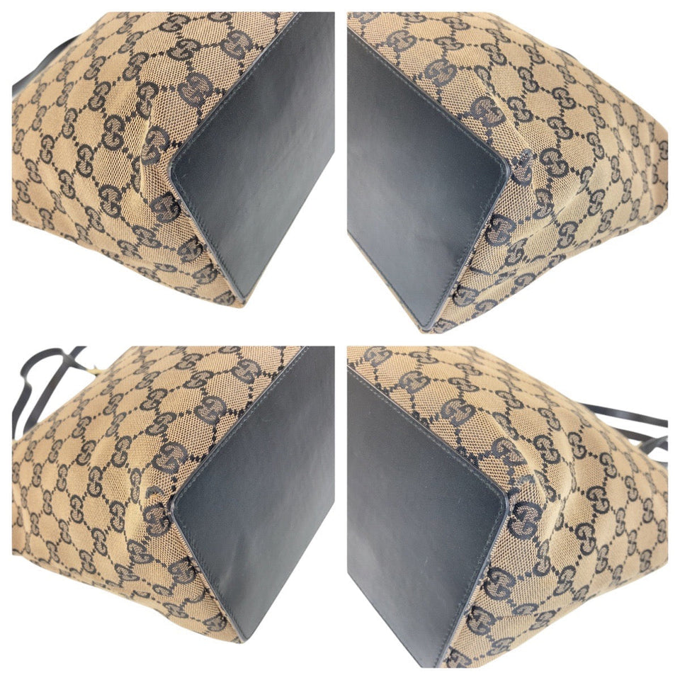 Gucci Tote Bag 002 1098 GG canvas, leather Black GoldMetal Tote Bag Shoulder Bag Women
