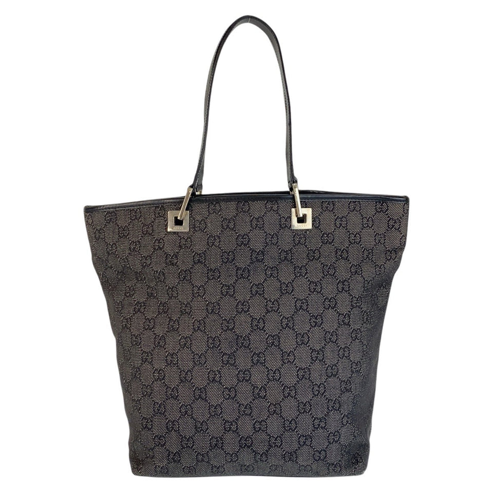 Gucci Tote Bag 31243 GG canvas, leather Black SilverMetal Tote Bag Shoulder Bag Women