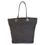 Gucci Tote Bag 31243 GG canvas, leather Black SilverMetal Tote Bag Shoulder Bag Women