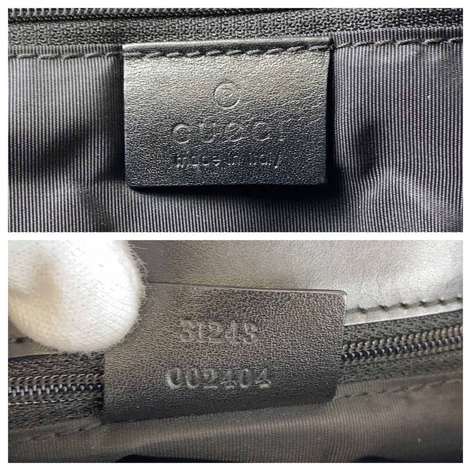 Gucci Tote Bag 31243 GG canvas, leather Black SilverMetal Tote Bag Shoulder Bag Women