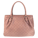 Gucci Tote Bag 296835 leather Pink Beige Gold Metal Guccisima Sukey