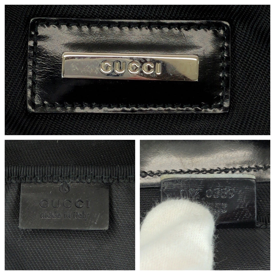 Gucci Boston Duffel bag 012 0389 Nylon Black SilverMetal
