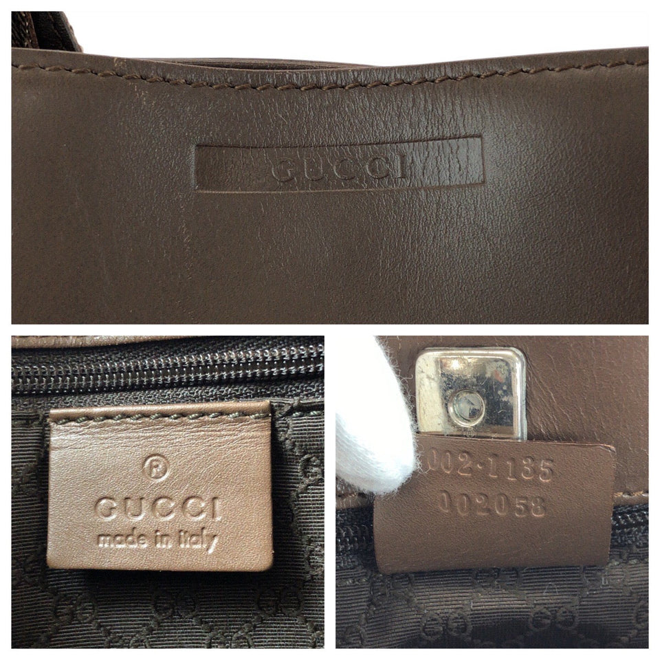 Gucci Tote Bag 002 1135 leather Brown Tote Bag Shoulder Bag Sherry line Women