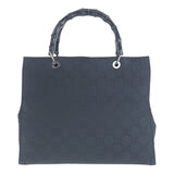 Gucci Tote Bag 002 1010 GG canvas Black SilverMetal Tote Bag handbag Bamboo Women