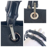 Gucci Tote Bag 002 1010 GG canvas Black SilverMetal Tote Bag handbag Bamboo Women