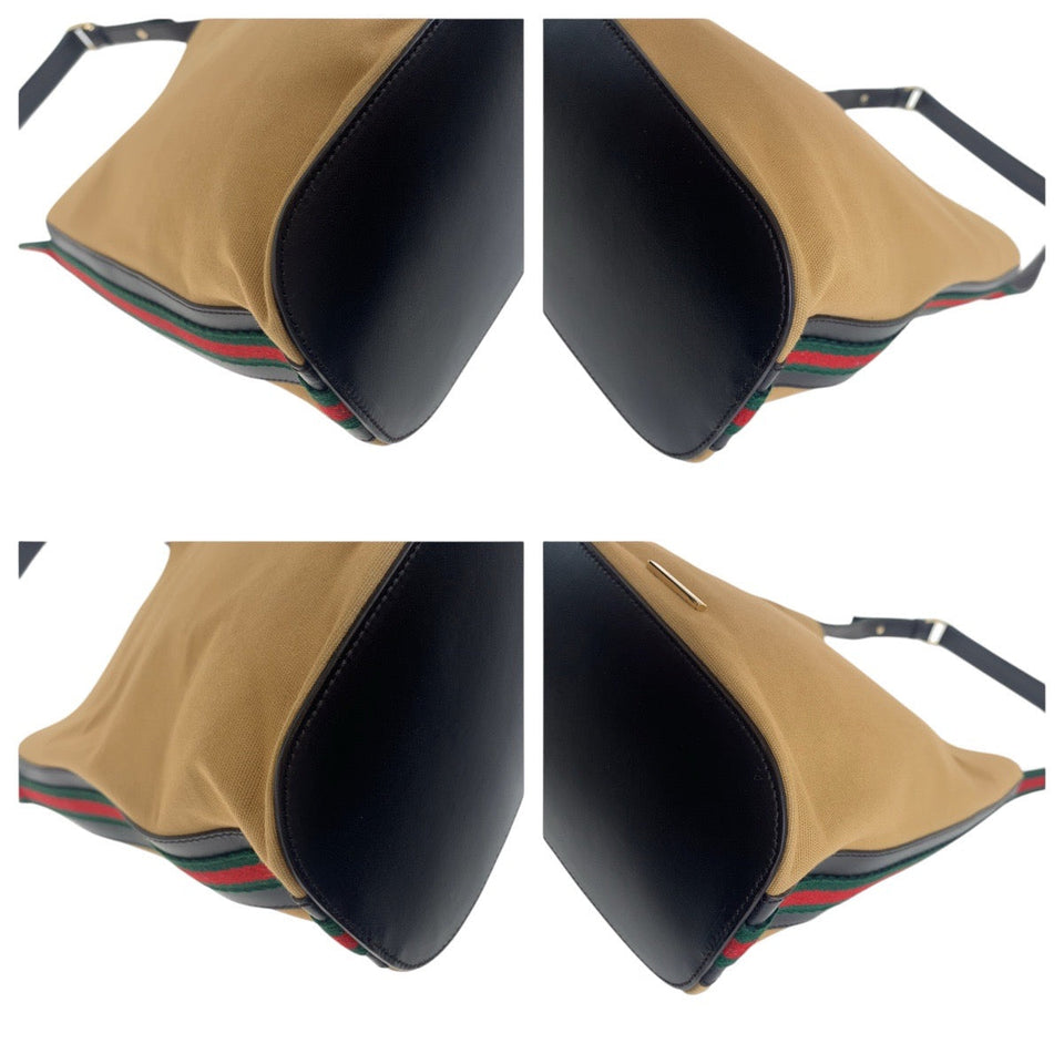 Gucci Shoulder Bag 001 4286 Canvas, Leather beige Sherry line Women