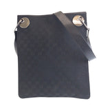 Gucci Shoulder Bag 120842 GG canvas, leather Black SilverMetal Shoulder Bag pochette Women