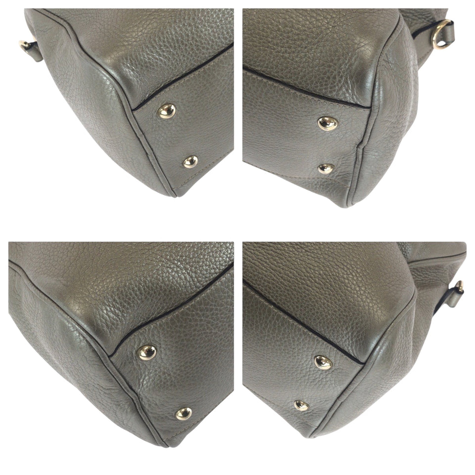 Gucci Shoulder Bag 353124 leather gold Bamboo
