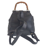 Gucci Backpack 006 2040 0016 leather Black GoldMetal Backpack Bamboo Women