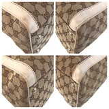 Gucci Tote Bag 189828 GG canvas Beige Ivory Gold Metal Trophy