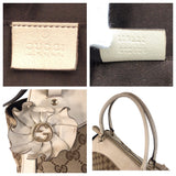 Gucci Tote Bag 189828 GG canvas Beige Ivory Gold Metal Trophy