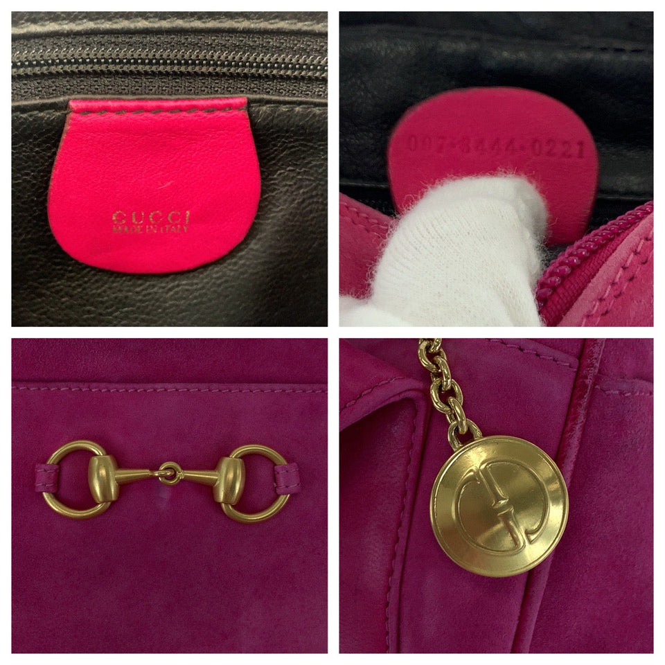 Gucci Shoulder Bag 007 3444 0221 Suede pink Shoulder Bag pochette Old Gucci Horsebit Women