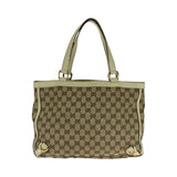 Gucci Tote Bag 170004 GG canvas Beige Ivory Gold Metal Tote Bag handbag Women