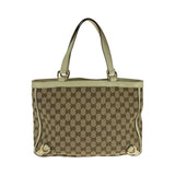 Gucci Tote Bag 170004 GG canvas Beige Ivory Gold Metal Tote Bag handbag Women