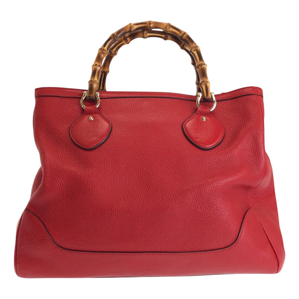 Gucci Tote Bag 282317 leather Red Tote Bag handbag Bamboo Women