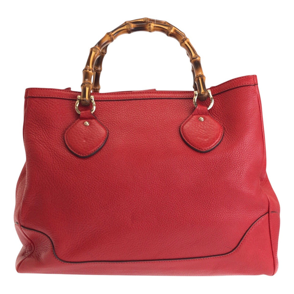 Gucci Tote Bag 282317 leather Red Tote Bag handbag Bamboo Women