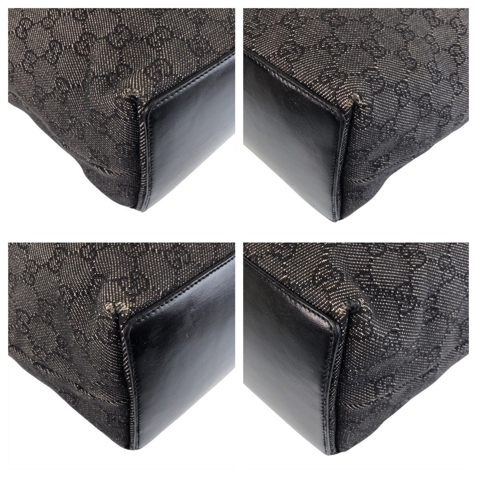 Gucci Tote Bag 31243 GG canvas, leather Black black Tote Bag Shoulder Bag Women