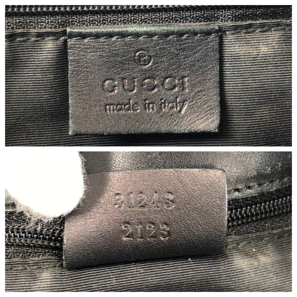Gucci Tote Bag 31243 GG canvas, leather Black black Tote Bag Shoulder Bag Women