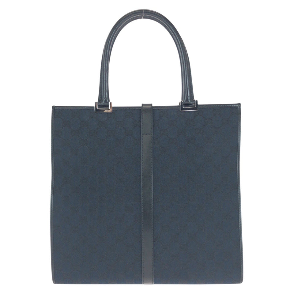 Gucci Tote Bag 002 1064 GG canvas Black SilverMetal Jackie