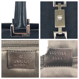 Gucci Tote Bag 002 1064 GG canvas Black SilverMetal Jackie