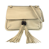 Gucci Shoulder Bag 370826 leather Ivory SilverMetal Shoulder Bag Messenger bag Bamboo Daily Flap Women