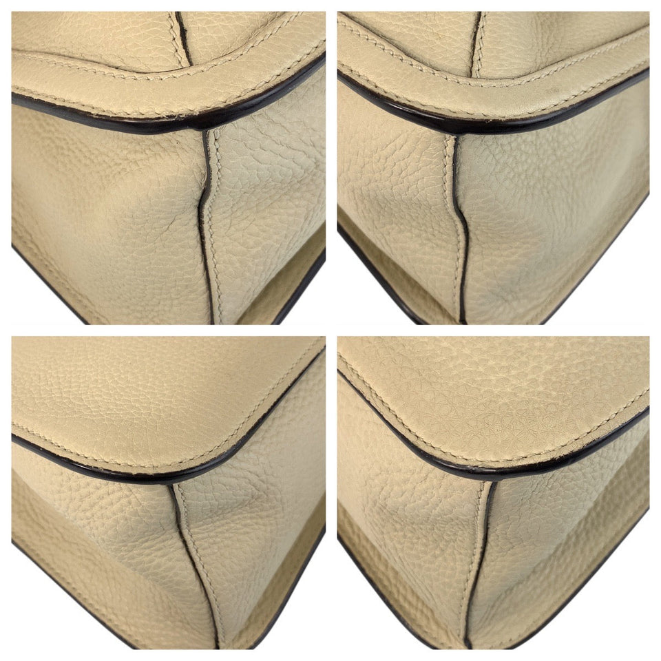 Gucci Shoulder Bag 370826 leather Ivory SilverMetal Shoulder Bag Messenger bag Bamboo Daily Flap Women