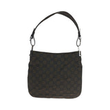 Gucci Shoulder Bag 001 3166 Nylon Dark Brown SilverMetal One Shoulder Bag Women