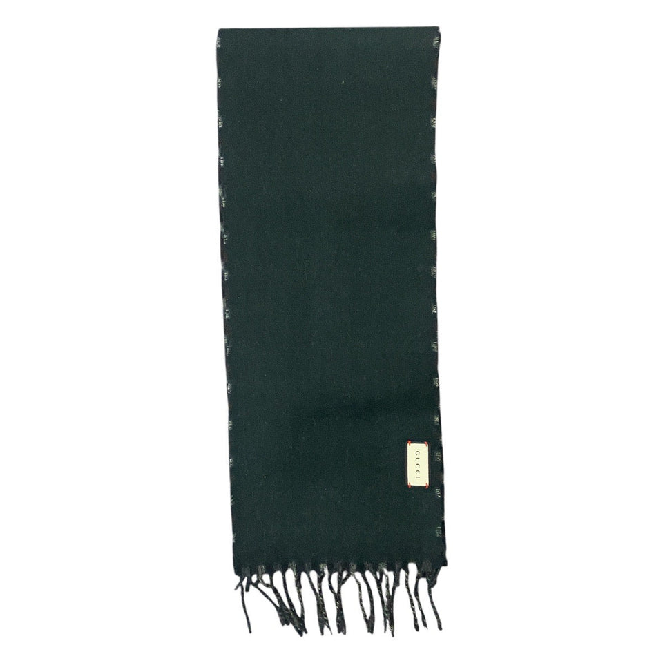 Gucci Scarf 429736 wool Brown green multicolor mens